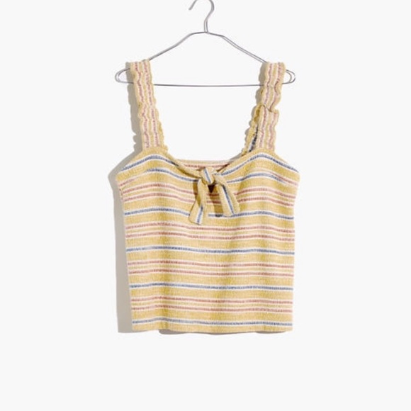 Madewell Texture & Thread Tie Front Tank Small - Picture 5 of 10